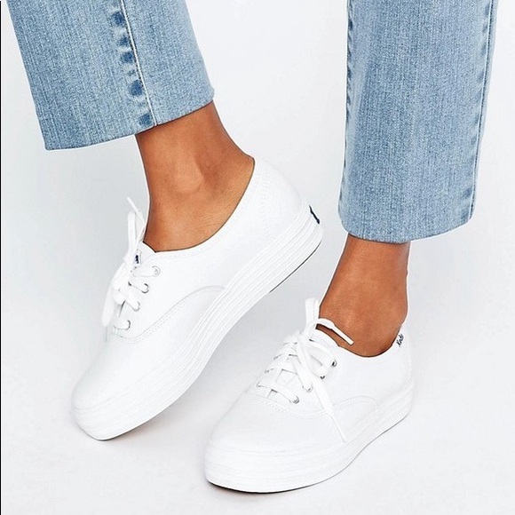 white platform keds